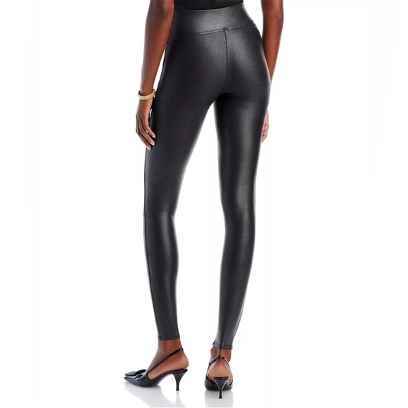 SPANX •M• Black Faux Leather Leggings - Picture 3 of 15